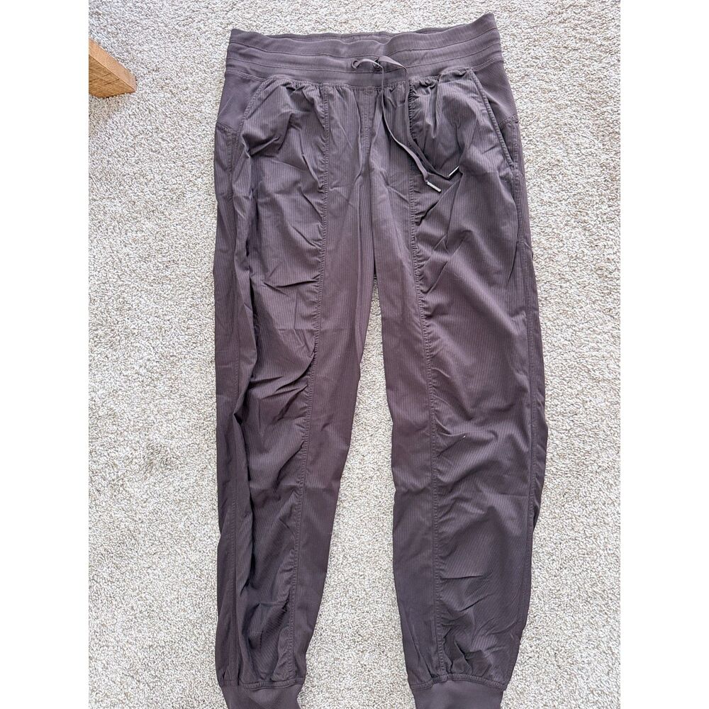 Lululemon Dance Studio Jogger Pants Size 8 Brown Ribbed Waist Cuff 143